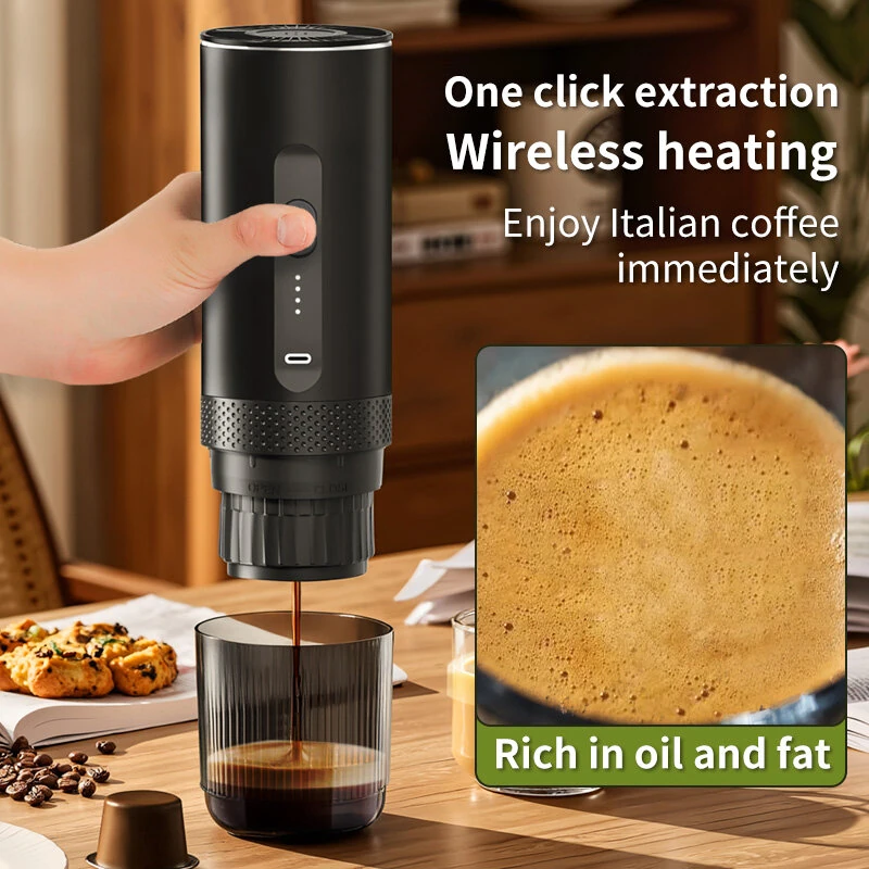 Comfook 2-in-1 Portable Electric Espresso Coffee Machine 20Bar With 80ml Water Tank 4 Minutes Cordless Fast Heating 7500mAh Rechargeable Coffee Maker for Home Travel — view 5