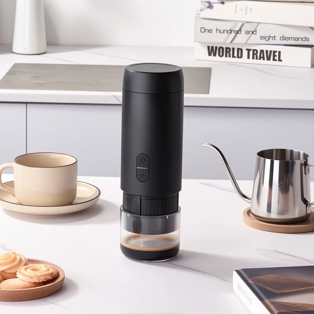Comfook 2-in-1 Portable Espresso Machine Compatible Ground Coffee & NS Capsules Rechargeable Electric Coffee Maker for Camping Office Home Use — view 3