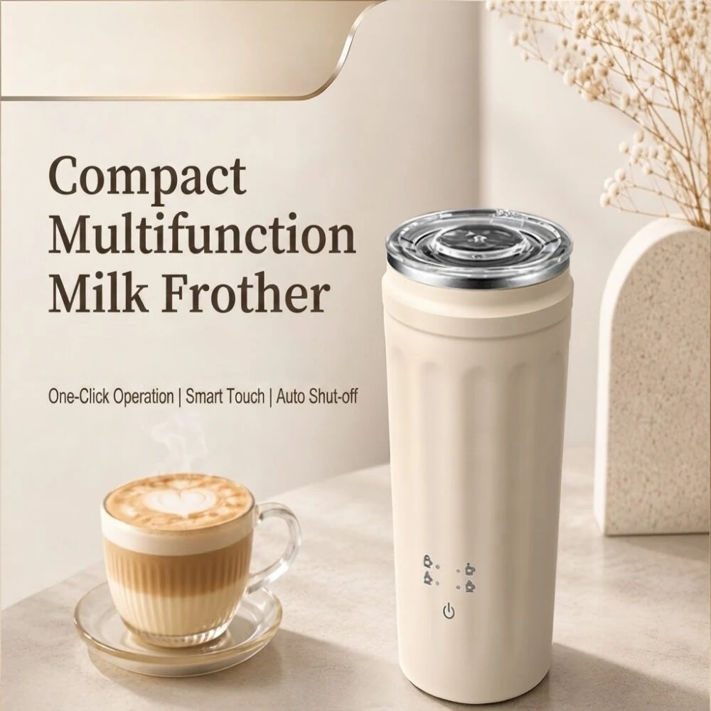 Comfook 300W 4-In-1 Portable Milk Frother 2-Min Fast Heating 300ml Capacity Low Noise Operation Multifunctional Electric Milk Foam Maker for Coffee Latte Cappuccino — view 2