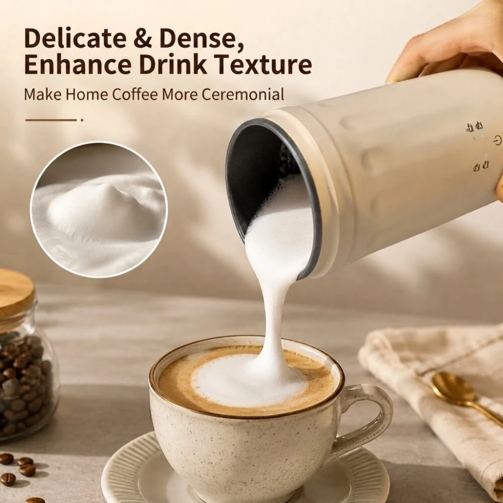 Comfook 300W 4-In-1 Portable Milk Frother 2-Min Fast Heating 300ml Capacity Low Noise Operation Multifunctional Electric Milk Foam Maker for Coffee Latte Cappuccino — view 4
