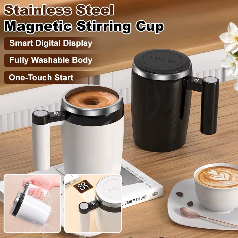 Comfook 400ml USB Rechargeable Automatic Mixing Cup 7000rpm Motor with LCD Digital Display For Coffee Milk Grain Oat Magnetized Stirring — view 2