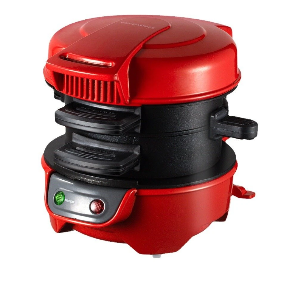 Comfook 600W Electric Hamburger Maker Multi-Layer Design Anti-Scald Easy Cooking Sandwich Burger Maker with Rotating Cooking Plate for Home Kitchen Breakfast — Comfook