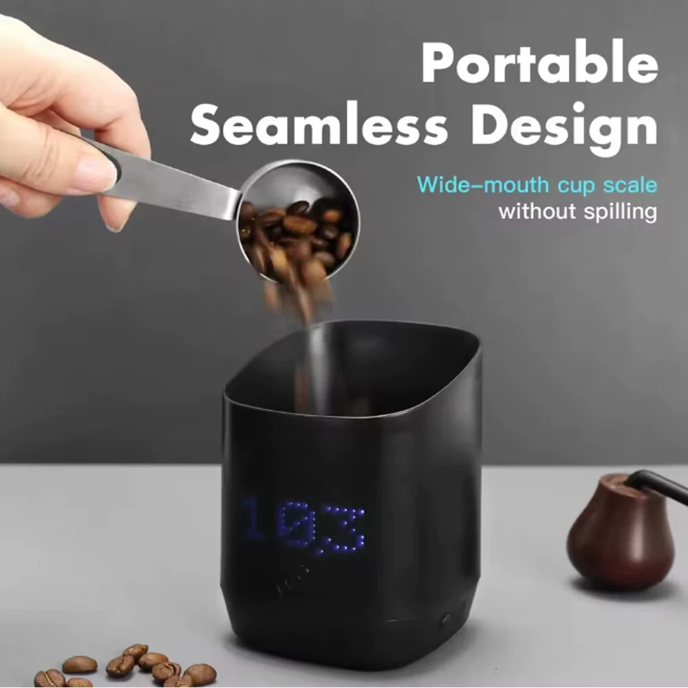 Comfook Digital Coffee Dosing Scale Cup 500g Capacity 0.1g Precision Portable USB Rechargeable Espresso Weighing Tool with LED Touch Screen for Kitchen Gadget — view 2