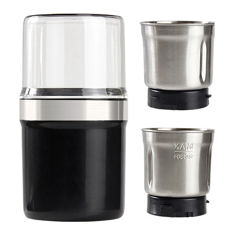 Comfook M200B Electric Coffee Grinder 200W Stainless Steel Blades 120g Capacity Single/Dual Grinding Cups Portable Kitchen Tool Low Noise — Comfook