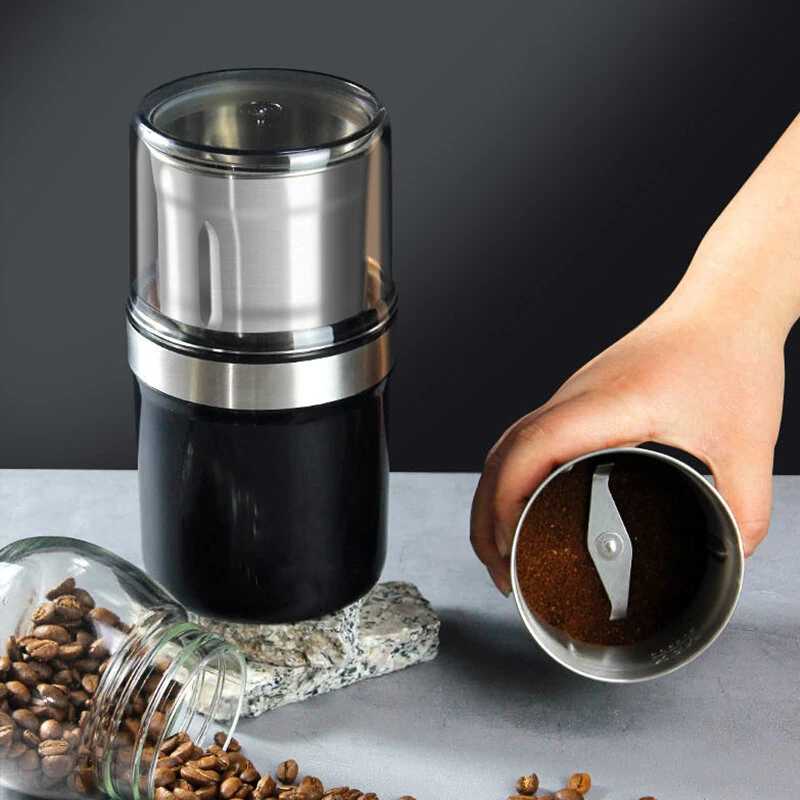 Comfook M200B Electric Coffee Grinder 200W Stainless Steel Blades 120g Capacity Single/Dual Grinding Cups Portable Kitchen Tool Low Noise — view 3