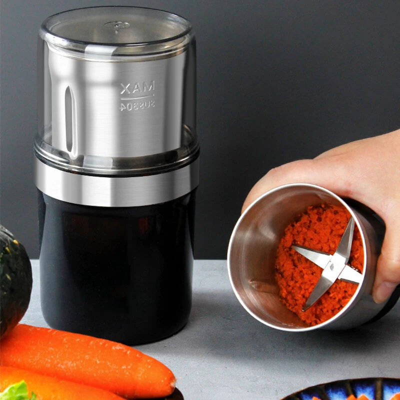 Comfook M200B Electric Coffee Grinder 200W Stainless Steel Blades 120g Capacity Single/Dual Grinding Cups Portable Kitchen Tool Low Noise — view 4