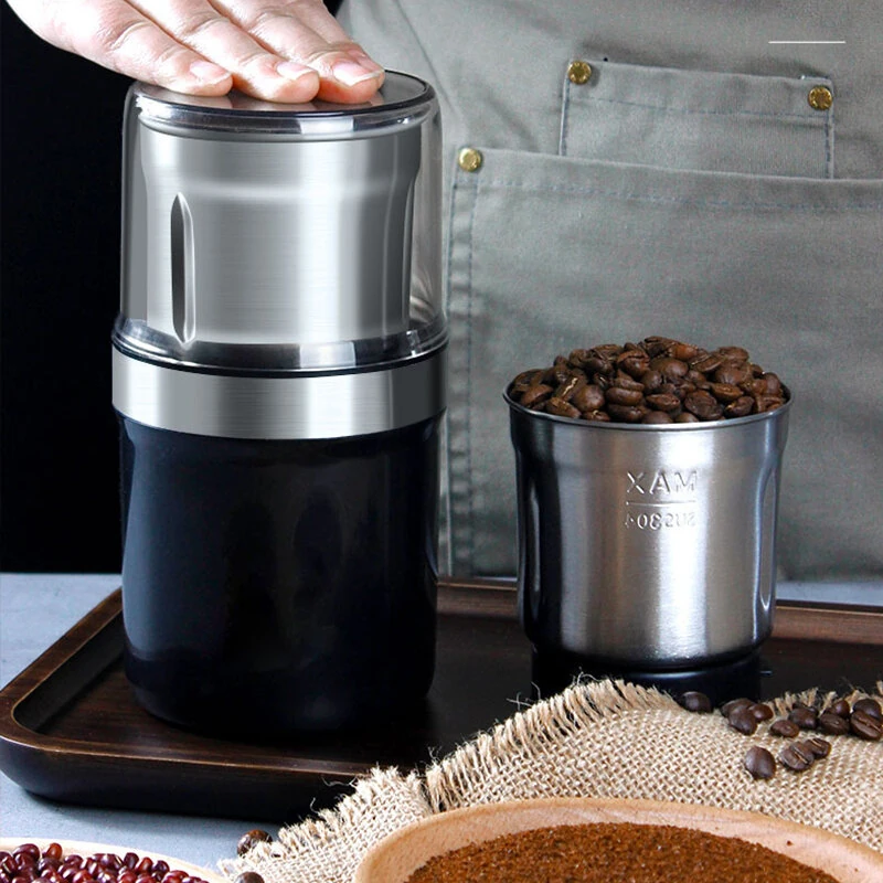 Comfook M200B Electric Coffee Grinder 200W Stainless Steel Blades 120g Capacity Single/Dual Grinding Cups Portable Kitchen Tool Low Noise — view 5