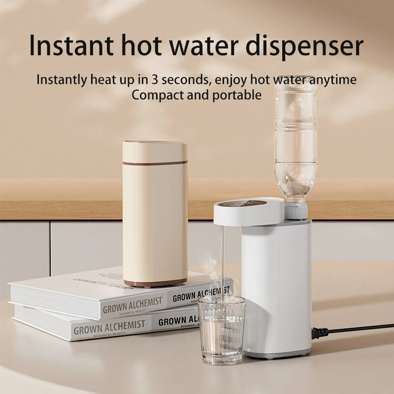 Comfook Portable Mini Instant Hot Water Dispenser 3-Second Fast Heating 5-Level Temperature Adjustable Dual Water Intake Design with LED Digital Touch Display — view 3
