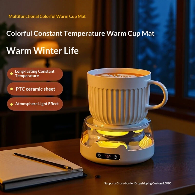 Comfook RS-609 Constant Temperature Mug Warmer With 4-Level Adjustable Heating 55°C 65°C 75°C 85°C Ceramic Heating Compact Design USB Power Light Effect Auto Shut-Off — view 2