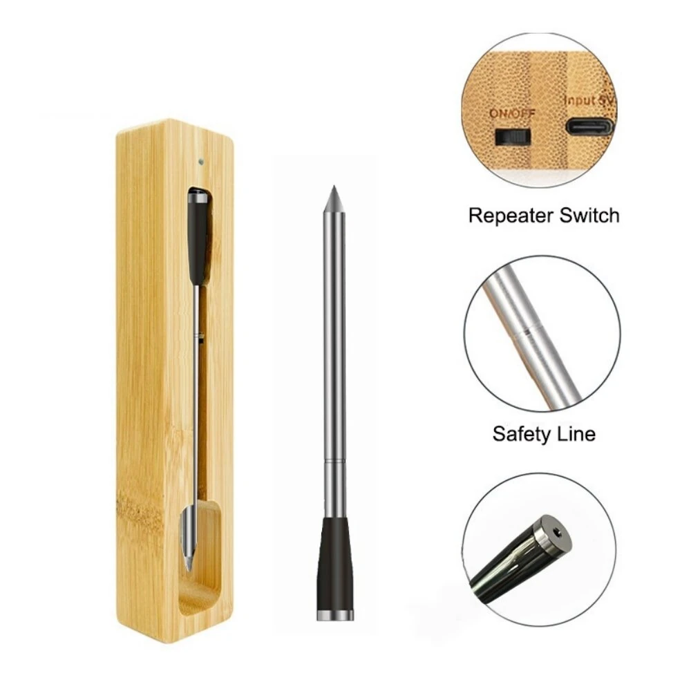 Comfook Smart Meat Thermometer BBQ Food Grill Thermometer High-Heat Perform Fast Charging Waterproof APP Support for Kitchen Camping Cooking — view 2