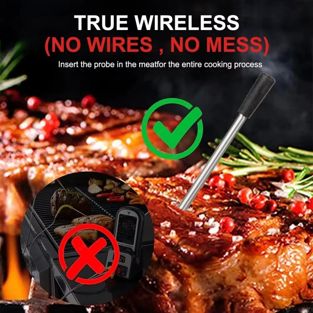 Comfook Smart Meat Thermometer BBQ Food Grill Thermometer High-Heat Perform Fast Charging Waterproof APP Support for Kitchen Camping Cooking — view 4