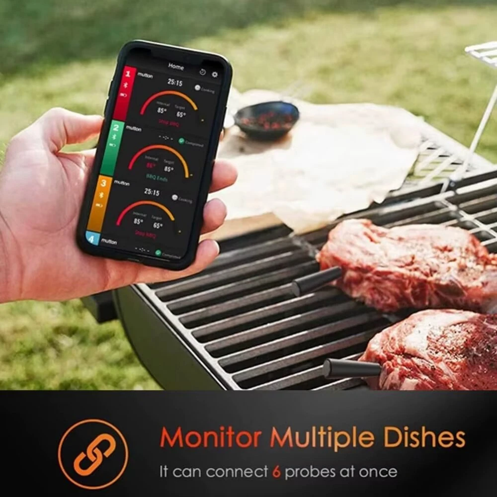 Comfook Smart Meat Thermometer BBQ Food Grill Thermometer High-Heat Perform Fast Charging Waterproof APP Support for Kitchen Camping Cooking — view 7
