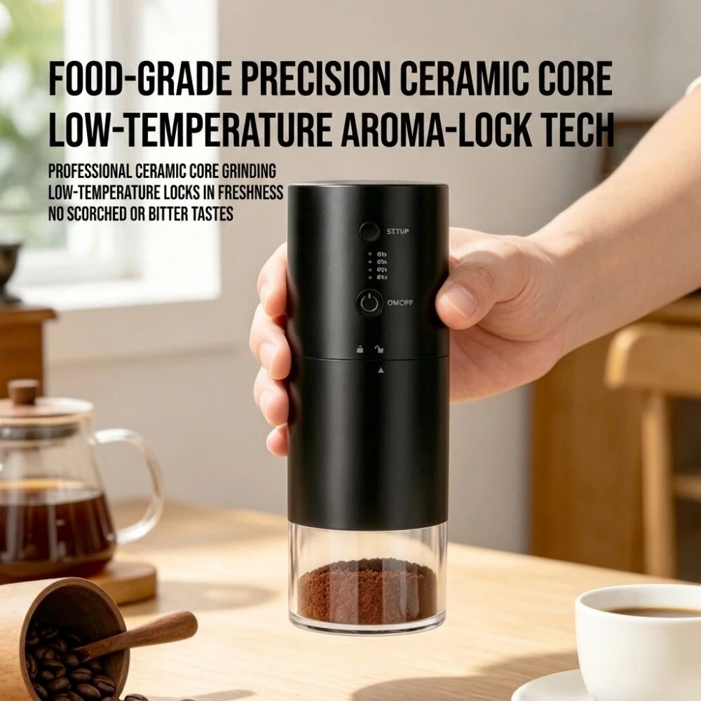 Comfook SW-ECG04 Portable Electric Coffee Grinder 80 Levels Grind Adjustment Type-C Charging Wireless Rechargeable Espresso Grinder for Home Office Camping — view 3