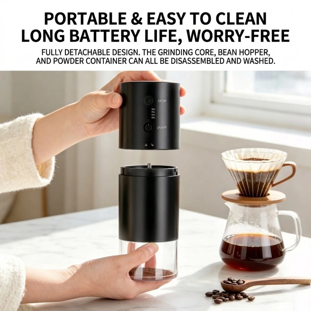 Comfook SW-ECG04 Portable Electric Coffee Grinder 80 Levels Grind Adjustment Type-C Charging Wireless Rechargeable Espresso Grinder for Home Office Camping — view 5
