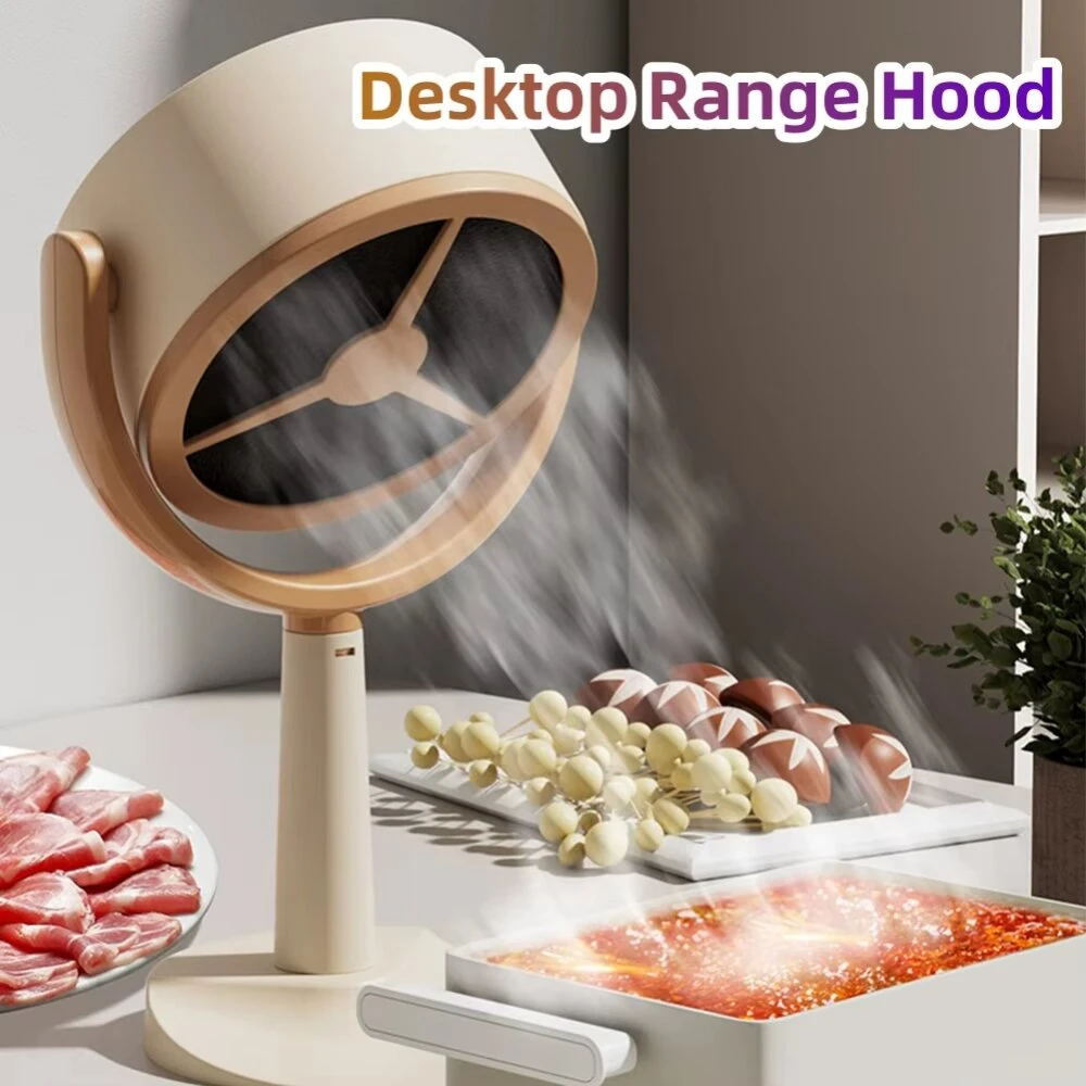 Comfook USB Household Mini Rechargeable Desktop Range Hood Dual-Speed 125° Angle Adjustment Portable Range Hood for Indoor Kitchen — view 4