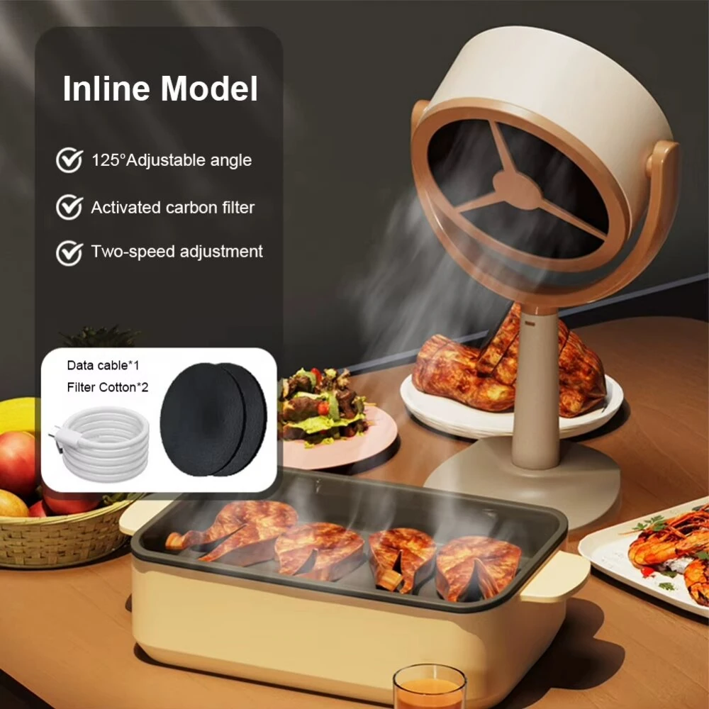 Comfook USB Household Mini Rechargeable Desktop Range Hood Dual-Speed 125° Angle Adjustment Portable Range Hood for Indoor Kitchen — view 5