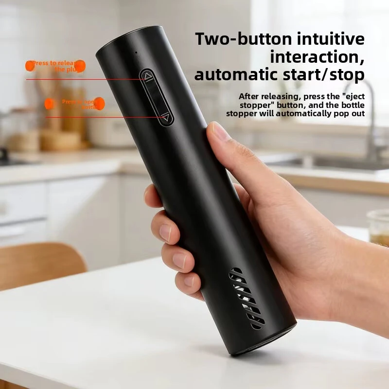Comfook USB Rechargeable Household Electric Wine Bottle Opener 8s Auto Uncork 2-Buttons Control Portable Wine Opener for Home Kitchen — view 2