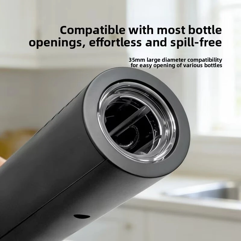 Comfook USB Rechargeable Household Electric Wine Bottle Opener 8s Auto Uncork 2-Buttons Control Portable Wine Opener for Home Kitchen — view 3