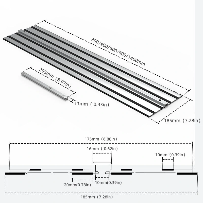 Compatible With Dewei Circular Saws Guide Rail Extendable Compact Available in 300MM 400MM 600MM 800MM 1400MM Perfect for Precision Cutting Woodworking Tools — view 5