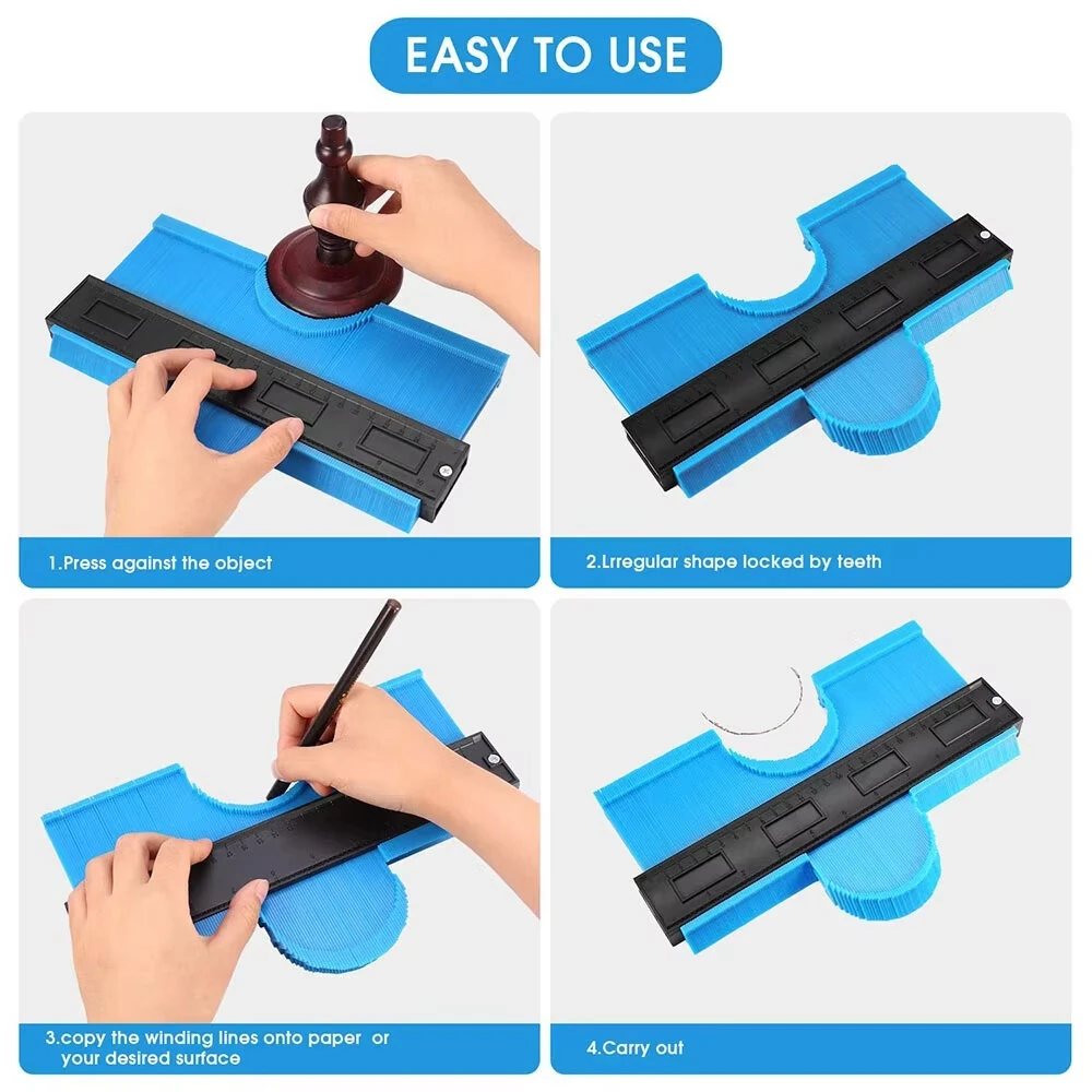 Contour Gauge 10 Inch Widen Profile Gauge Measure Ruler Contour Duplicator For Measurement Tiling Laminate Wood Marking Tool — view 6