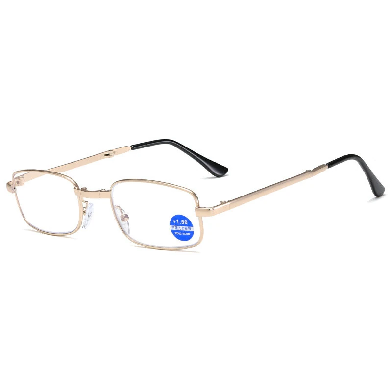 Convenient Foldable Pocket Reading Glasses Anti-blue Light Full-Rim HD Metal Glasses for Men Women Eyewears — view 2