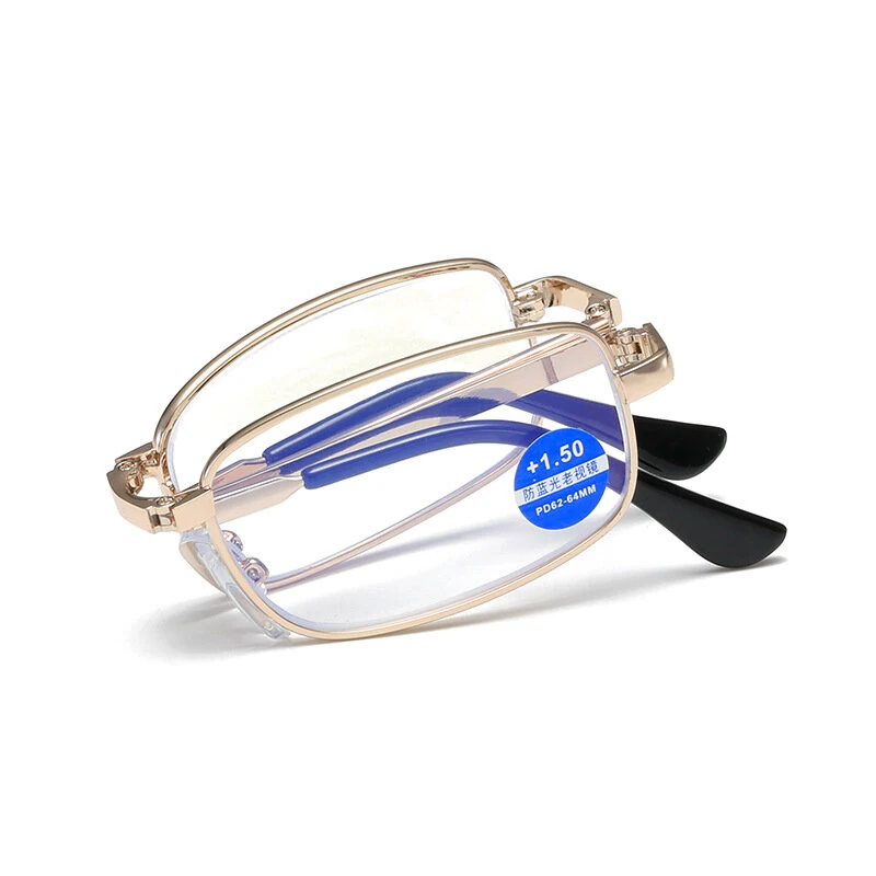 Convenient Foldable Pocket Reading Glasses Anti-blue Light Full-Rim HD Metal Glasses for Men Women Eyewears — view 4
