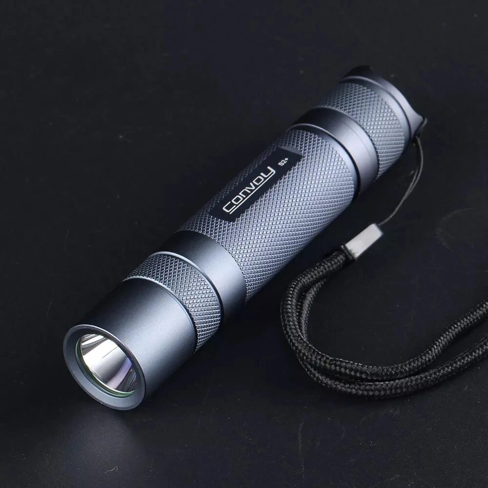 Convoy S2+ Tactical Flashlight, 1800 Lumen Super Bright LED, Compact EDC Flashlight for Camping, Hiking, and Emergencies, 4 Modes, Temperature Protection, Aluminum Body 5000K 6500K — Convoy