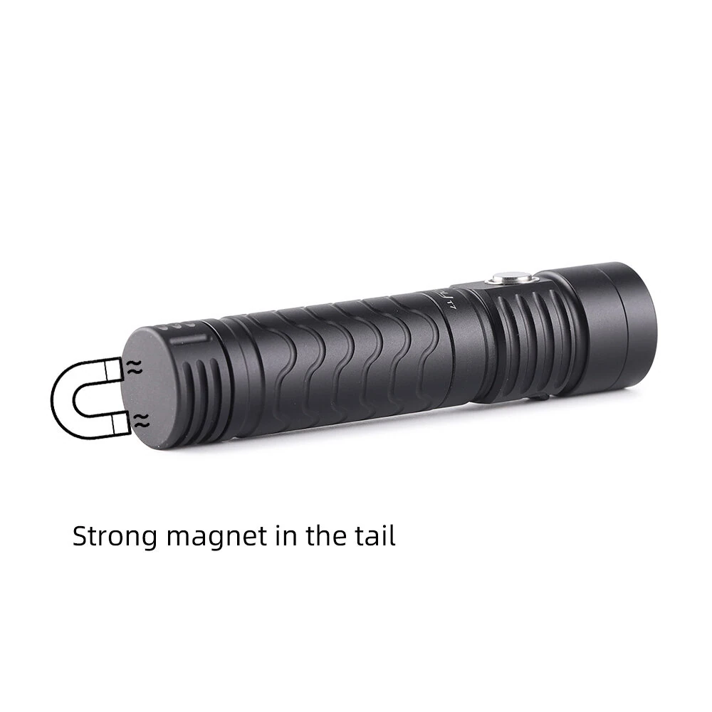 Convoy T7 TIR Lens Strong Floodlight Tactical Flashlight AA 14500 Battery 4Modes EDC Portable Mini LED Torch Type-C USB Rechargeable Tail Magnetic Attraction Maintenance Work Lamp Outdoor Camping Tent Light — view 6