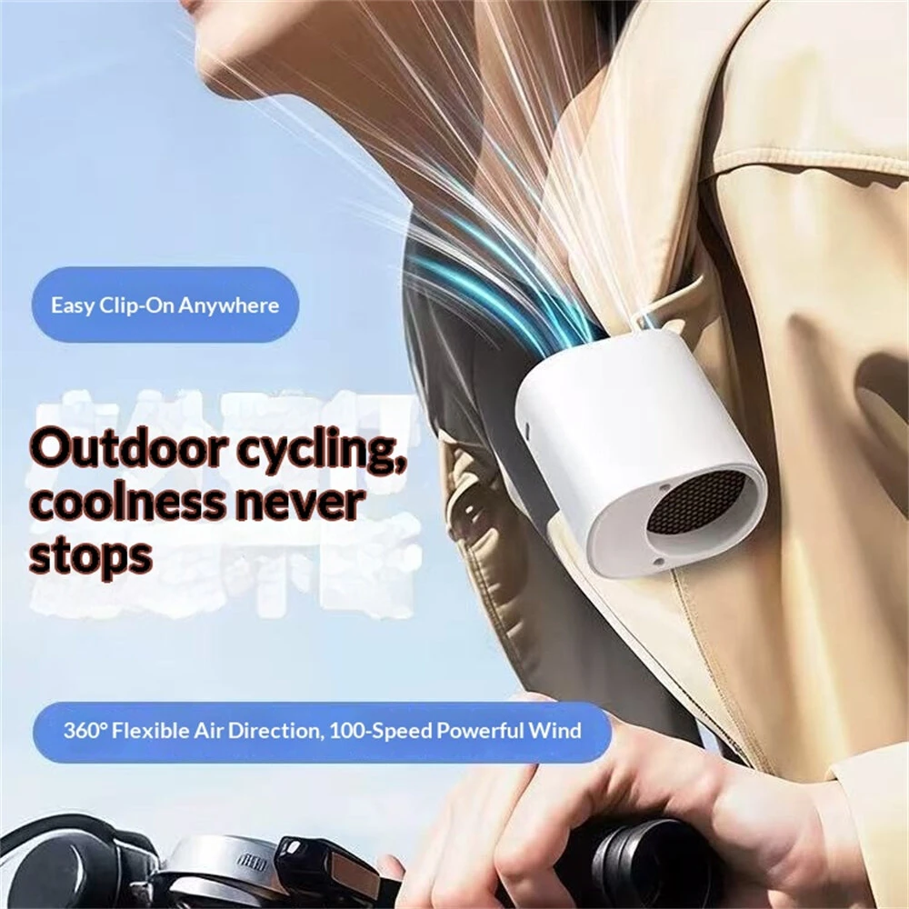 Cooling Clip-on Fan Umbrella High Speed Fan 360° Rotatable 100 Speed USB Rechargeable Multifunctional for Outdoor Car — view 4