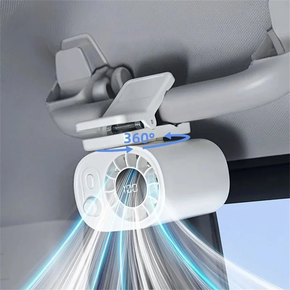 Cooling Clip-on Fan Umbrella High Speed Fan 360° Rotatable 100 Speed USB Rechargeable Multifunctional for Outdoor Car — view 6