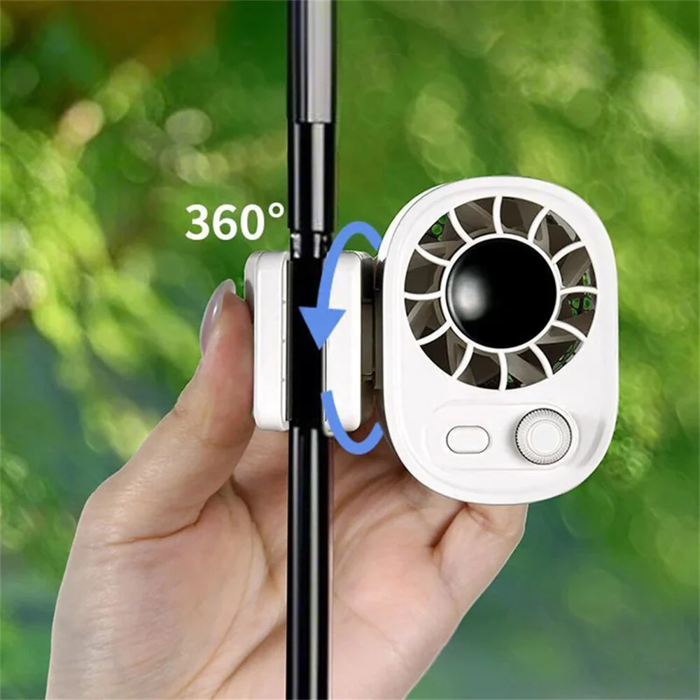 Cooling Clip-on Fan Umbrella High Speed Fan 360° Rotatable 100 Speed USB Rechargeable Multifunctional for Outdoor Car — view 7