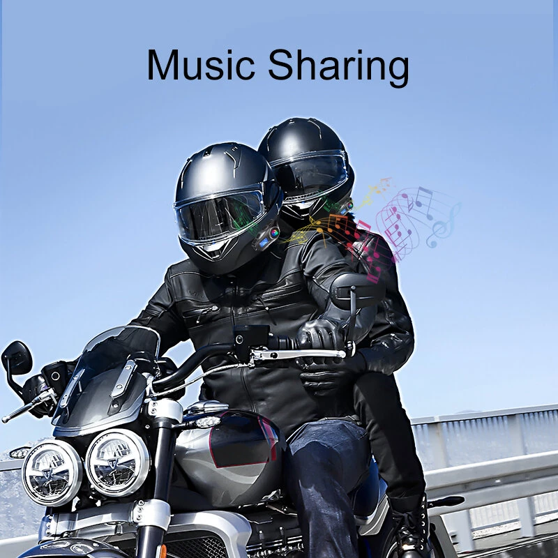 Coralme Q58MAX Motorcycle Helmet Mixing Intercom Helmet Bluetooth Headset with 300m Double Intercom Helmet Headset Group Speaker with LCD Display — view 6