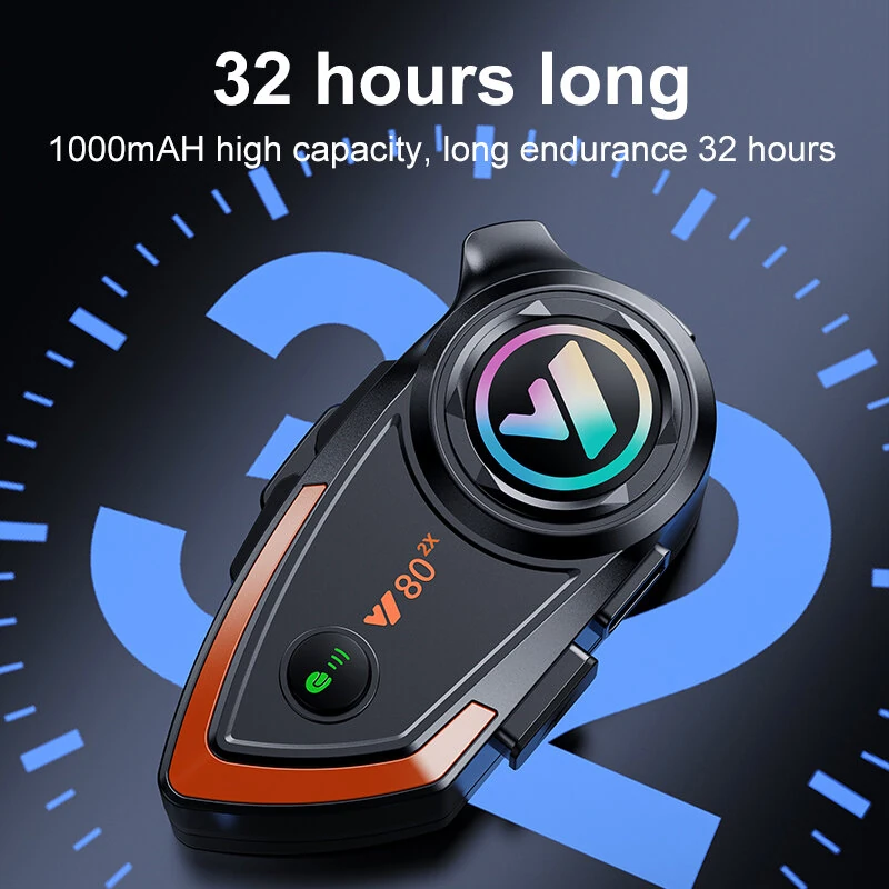 Coralme Y80 2X Motorcycle Intercom Helmet Bluetooth Headset 800 Meters Two-Person Intercom Suitable For Third-Party Helmet Headset — view 6