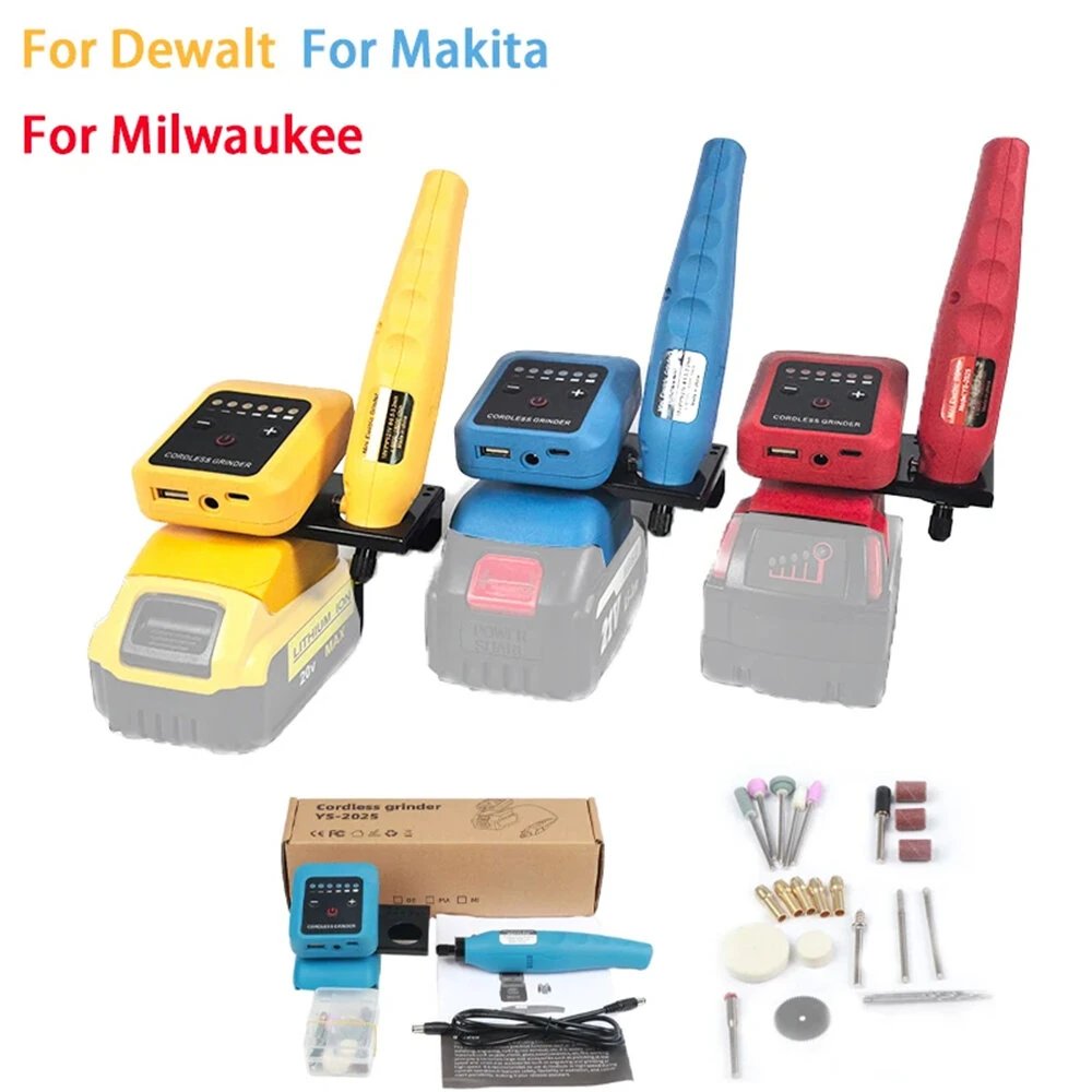 Cordless Lithium Grinder 80W 18000rpm For Makita DEWALT Milwaukee 18V-21V Batteries Grinding Polishing Cutting Carving Tool — view 2
