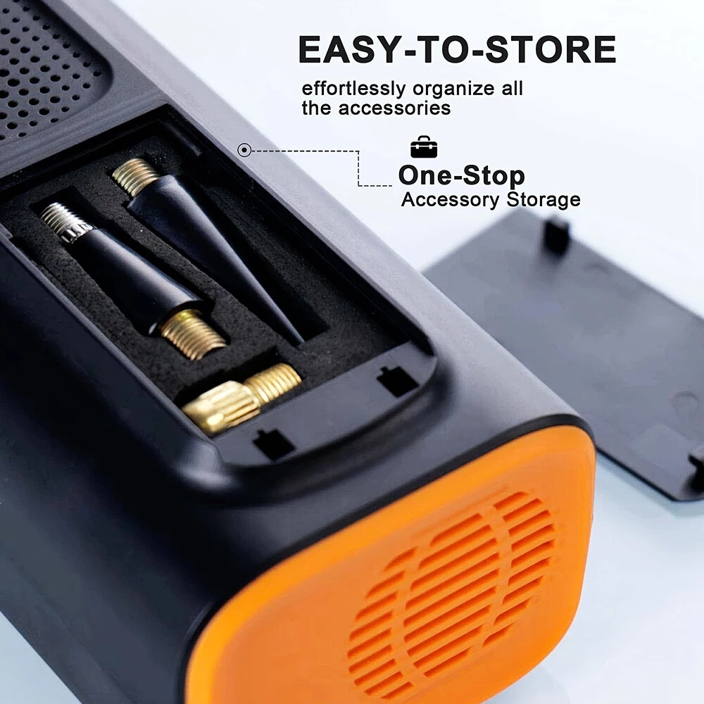Cordless Smart Car Tire Inflator Dual Screen Display with LED Light Accurate Pressure Measurement Portable Multi-function Car Air Pump — view 8