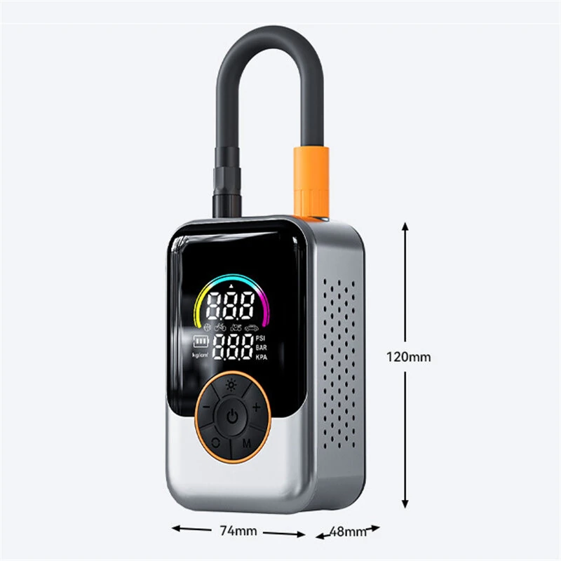 Cordless Tire Inflator 150 PSI Portable Air Compressor with Digital Display Rechargeable Electric Air Pump for Car Motorcycle Bicycle Tires — view 10