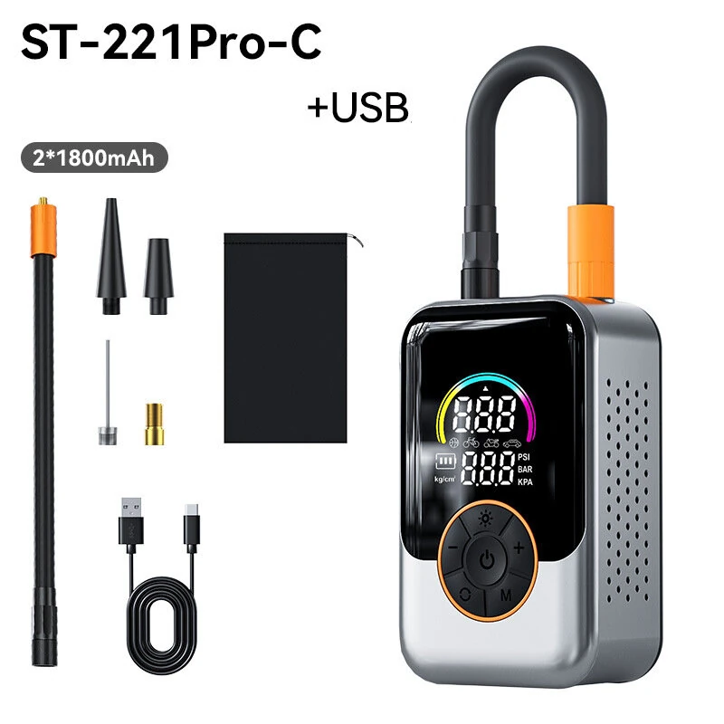 Cordless Tire Inflator 150 PSI Portable Air Compressor with Digital Display Rechargeable Electric Air Pump for Car Motorcycle Bicycle Tires — view 7