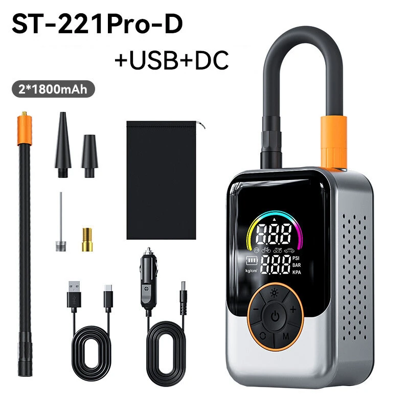 Cordless Tire Inflator 150 PSI Portable Air Compressor with Digital Display Rechargeable Electric Air Pump for Car Motorcycle Bicycle Tires — view 8