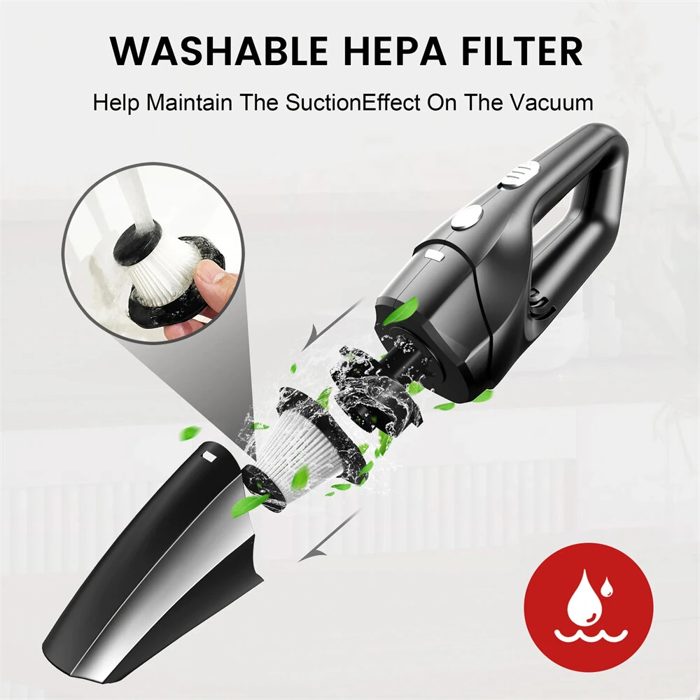 Cordless Vacuum Cleaner 9000Pa Suction Power 120W Portable Lightweight Handheld Rechargeable HEPA Filter Car Home Cleaning — view 3