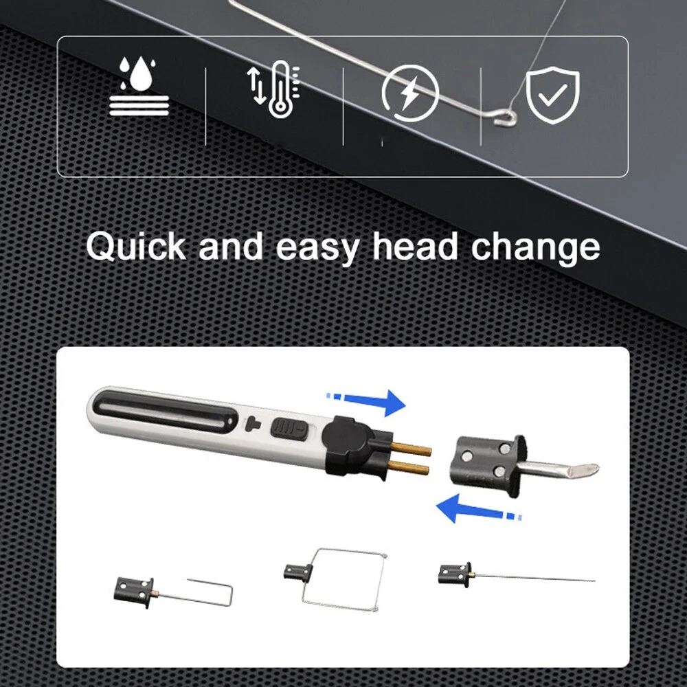 Cordless Wire Foam Cutter Pen 2000mAh 4V 5s Heat Up 550°C Max USB Type-C Rechargeable LED Light Styrofoam Cutting Tool Kit With Bow/Needle/U Blades Heating Wire — view 5