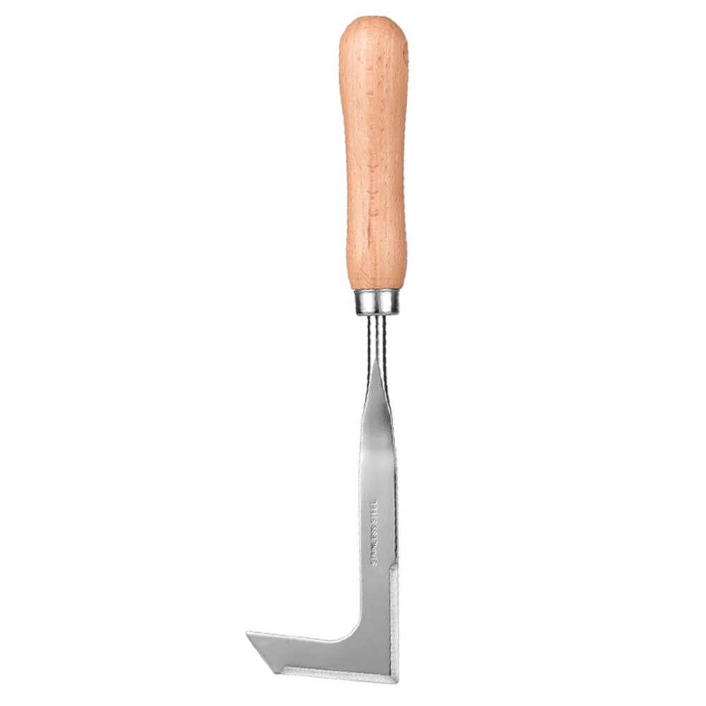 Crack Weeder Crevice Weeding Tool Stainless Steel L-Shaped Blade Beech Handle Garden Maintenance Lawn Care — view 2