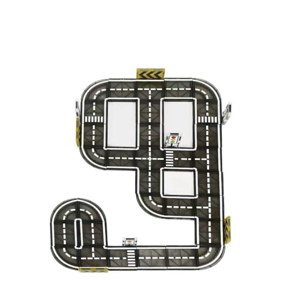 Creative City Magnet Track Car Road Cube Building Blocks Set Children DIY Puzzle Toy Gift For Kids — view 3