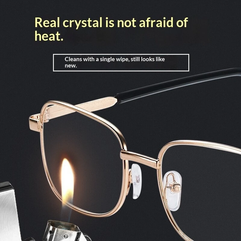 Crystal Glass Folding Reading Glasses Men Women HD Anti-Scratch Full Frame Presbyopic Eyewear — view 3