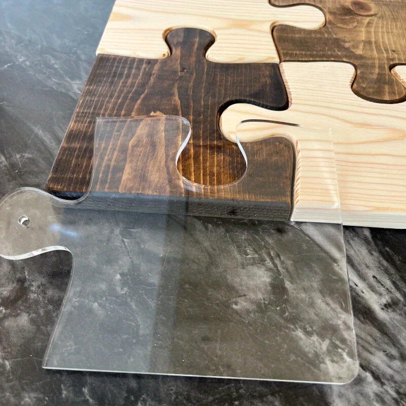 Crystal Puzzle Router Template Large Clear Acrylic 12.7cm Side Length DIY Craft Tool for Mats Serving Boards — view 3