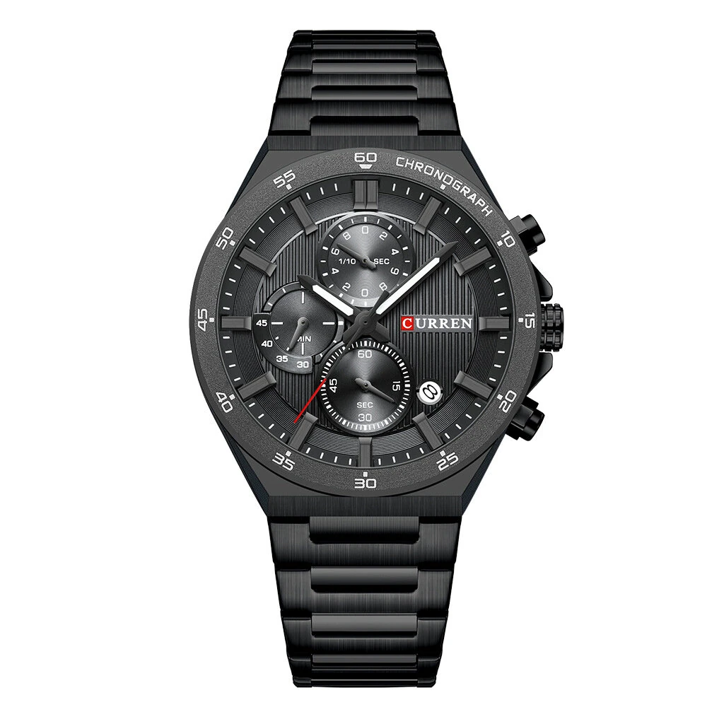 CURREN Fashion Multifunctional Chronograph Date Stainless Steel Men Wristwatch Waterproof Luminous Business Casual Quartz Watch — view 2