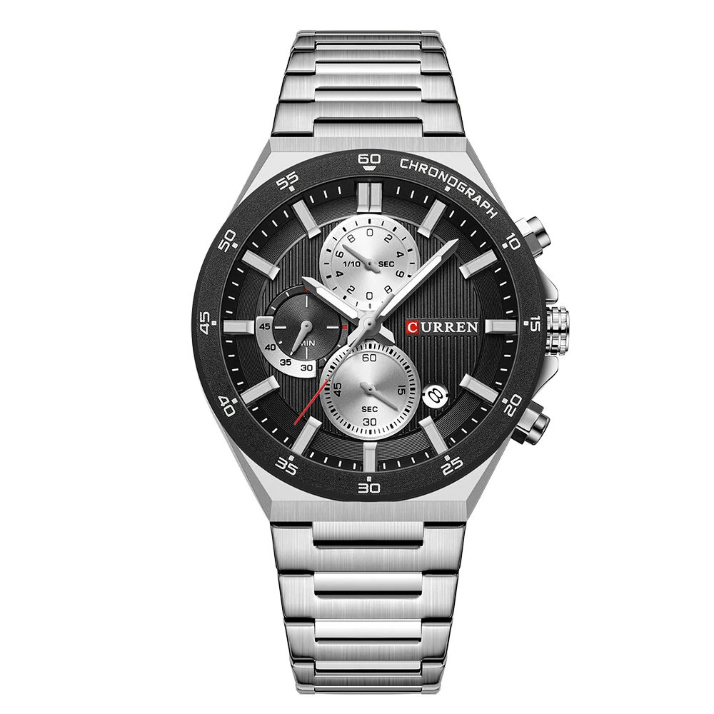 CURREN Fashion Multifunctional Chronograph Date Stainless Steel Men Wristwatch Waterproof Luminous Business Casual Quartz Watch — view 9