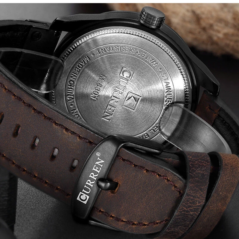 CURREN Men Classic Sports Quartz Watch Large Dial Fashion Casual Watches Waterproof Watch with Calendar, Luminous Hands — view 5