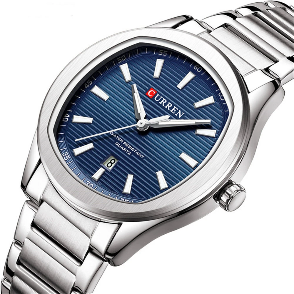 CURREN Men's Quartz Watch Waterproof Stainless Steel Calendar Wristwatch Business Casual Design with Watch Box Stylish — view 10