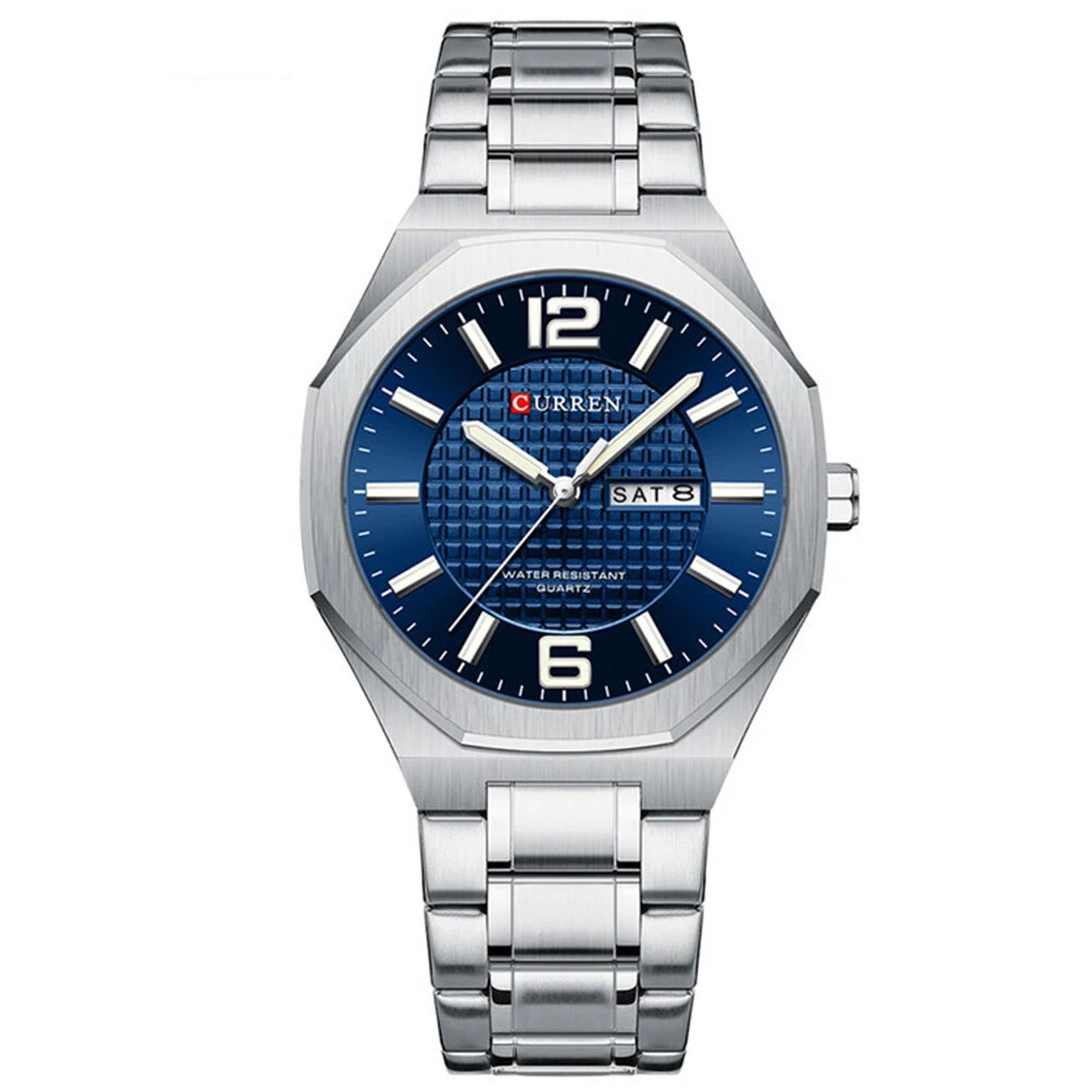 CURREN Men's Stainless Steel Quartz Watch Waterproof Calendar Business Casual Wristwatch Fashion Design with Watch Box — view 11