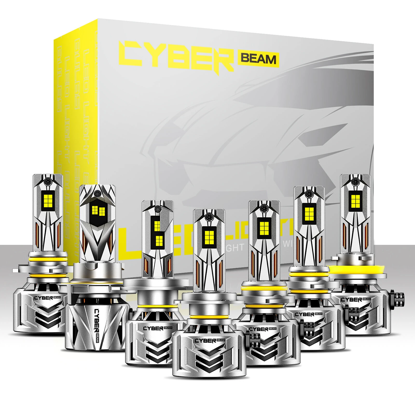 CYBERBEAM A900-C27 H4 / H7 / H11 / H13 / 9012 / 9005 240W 60000LM Pair Car LED Front Headlights LED Bulbs 6500K Bright White Light IP68 Waterproof — view 11